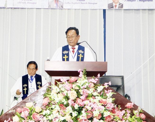 Rev R P Murry speaking at the culminating programme on March 28.