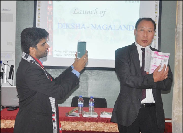 Menukhol John during the launching of DIKSHA- Nagaland in Kohima on April 16. (Morung Photo)