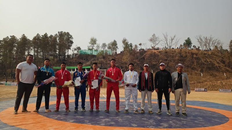 Winners of PDSA’s 1st Naga style category wrestling competition held in Thenyizu village on March 23.