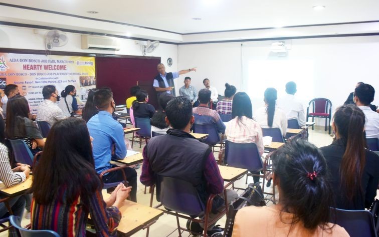 Participants of the job fair conducted by AIDA Don Bosco Job Placement Network in Dimapur.