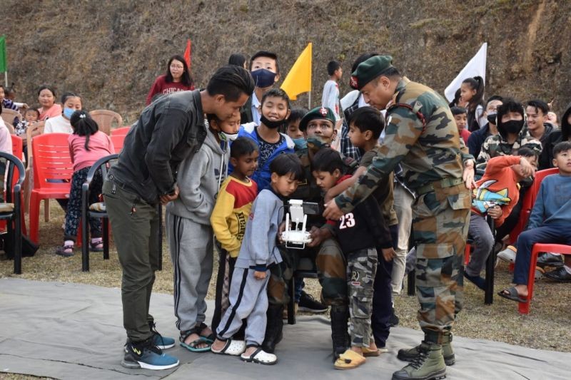 Kohima Battalion of Assam Rifles under the aegis of HQ IGAR (North) conducted weapon and equipment display for children at Old Minister Hill and Kevi Children Home Lerie, Kohima on March 23.
