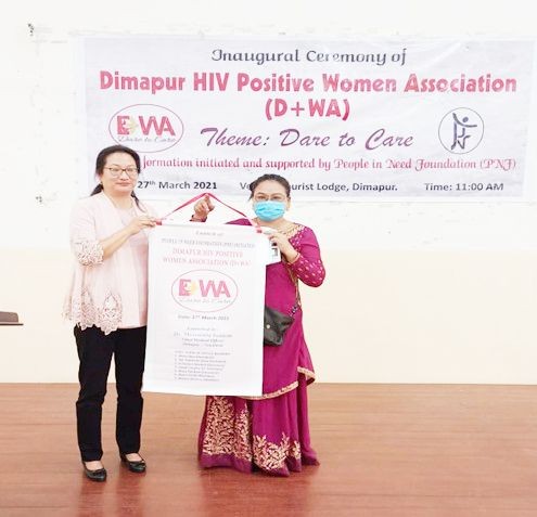 Chief Medical Officer, Dr Mereninla Senlem launching the Dimapur HIV positive Women Association (D+WA) at Tourist Lodge, Dimapur on March 27.