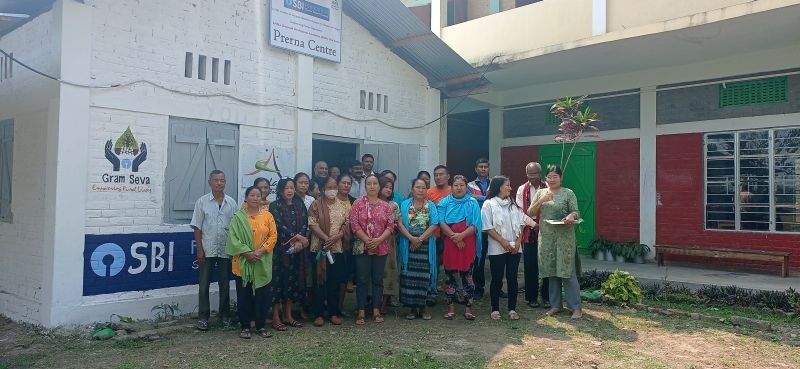 Participants and officials during the formal inauguration of SBI Prerna Centre at Khriezephe on March 15. 