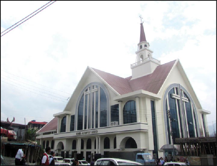 A view of the new building of Kohima Ao Baptist Church which was dedicated on April 28. (Morung Photo)