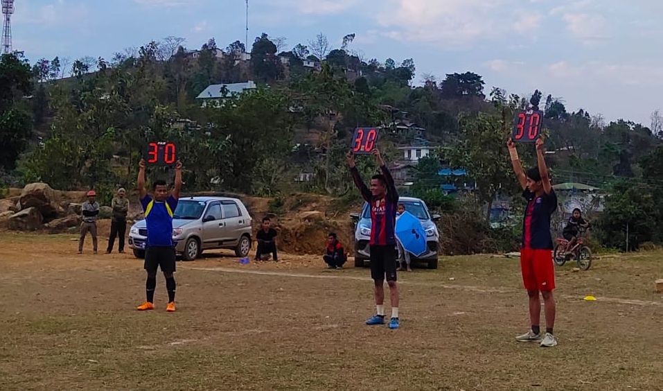 The referee clinic in progress at Ahthibung.