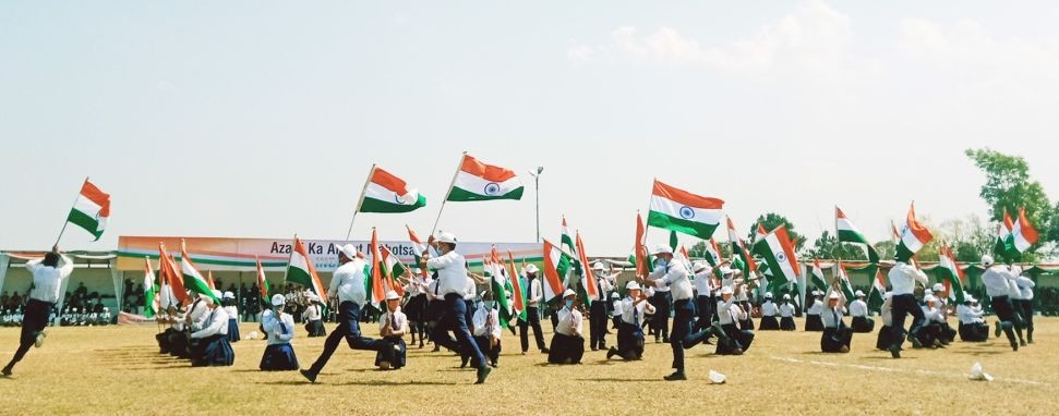 School children during the celebration of India’s 75 years of Independence (Azadi Ka Amrut Mahotsav) in Kohima on March 12. (Morung Photo)