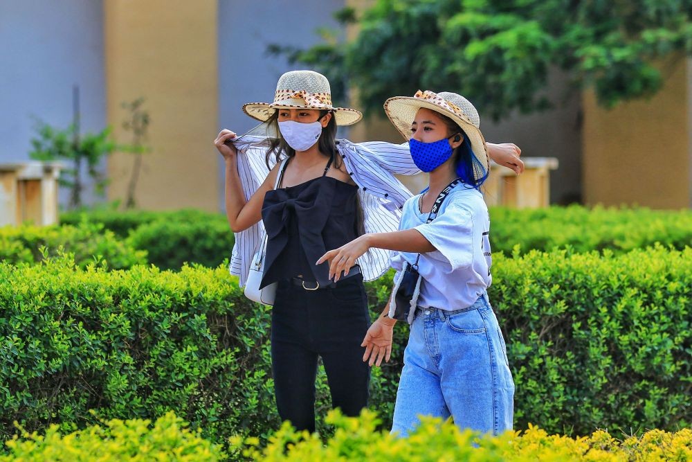 Jaipur : Tourists visit historical Jantar Mantar on a hot day, in Jaipur, Saturday, March 13, 2021. (PTI Photo)