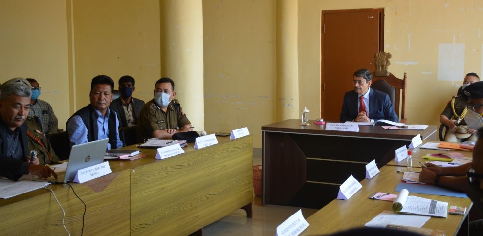 Nagaland Governor R N Ravi during the review of NHIDCL road projects at DC Office Longleng on March 12. (Photo Courtesy: PRO to Governor)