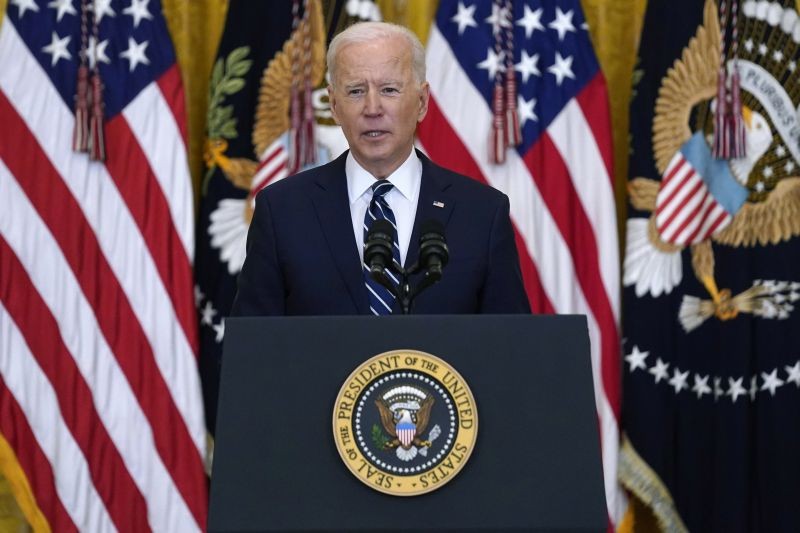 President Joe Biden speaks during a news conference in the East Room of the White House on March 25, 2021, in Washington. (AP/PTI Photo)