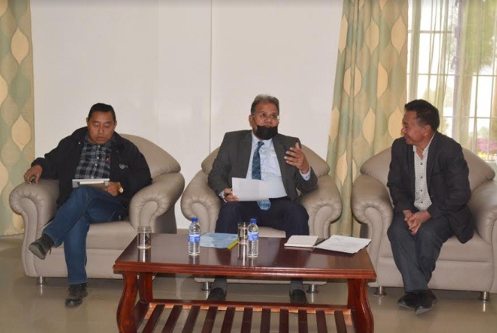 Nagaland Chief Secretary J Alam during his maiden visit to Zunheboto on March 26. (DIPR Photo)