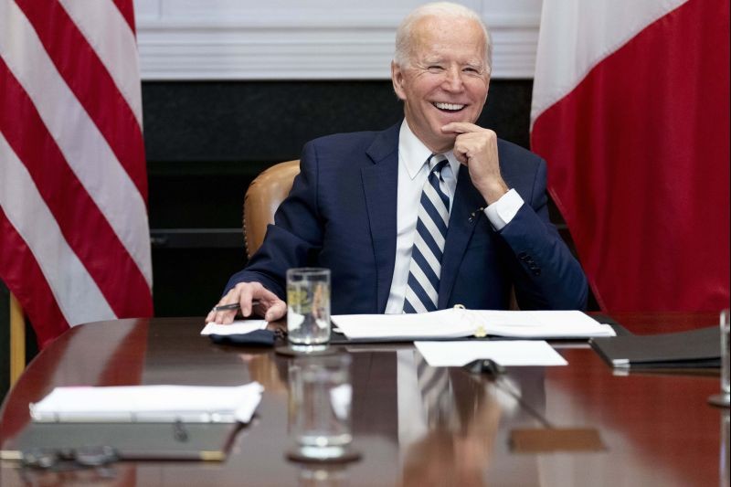 President Joe Biden speaks during a virtual meeting with Mexican President Andres Manuel Lopez Obrador, in the Roosevelt Room of the White House on March 1, 2021, in Washington. (AP/PTI Photo)