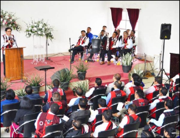 Limawati Ao, Director Information & Public Relations addressing the Kohima Longjang Senso Telongjem (KLST) Golden Jubilee celebration at Molu Ki, Kohima on April 4. (DIPR Photo)