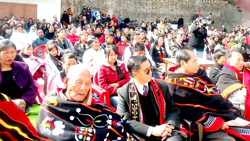 Gathering at the Chüthuni festival in Model Higher Secondary School, Kohima on January 7.