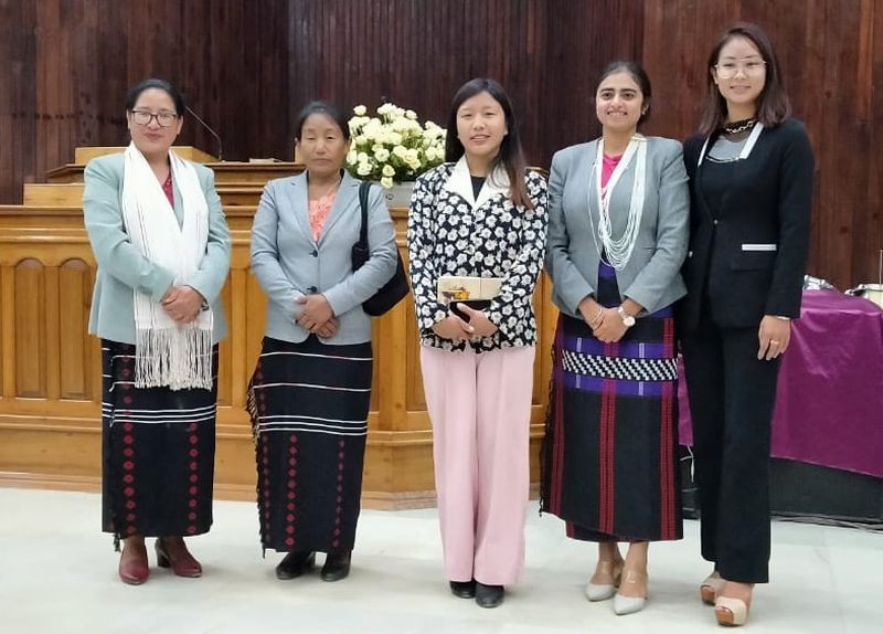 SP Noklak Dr Pritpal Kaur with women leaders during the IWD celebration in Noklak on March 8.