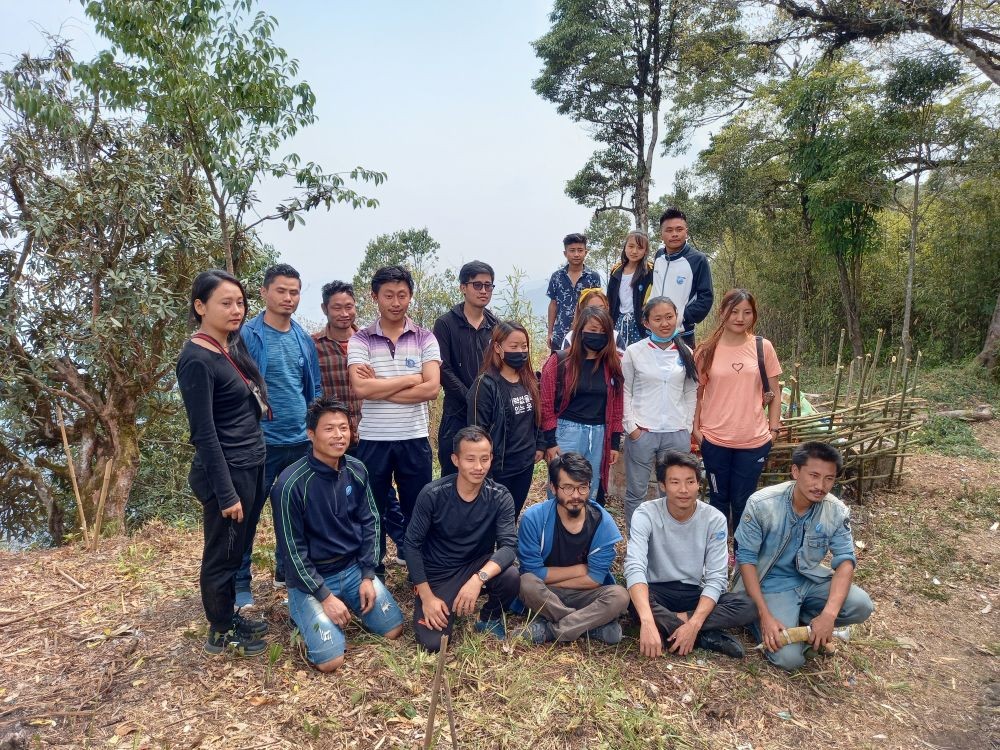 Organizers of the cleaning trek organised to Mt Tiyi, Wokha on April 10. 