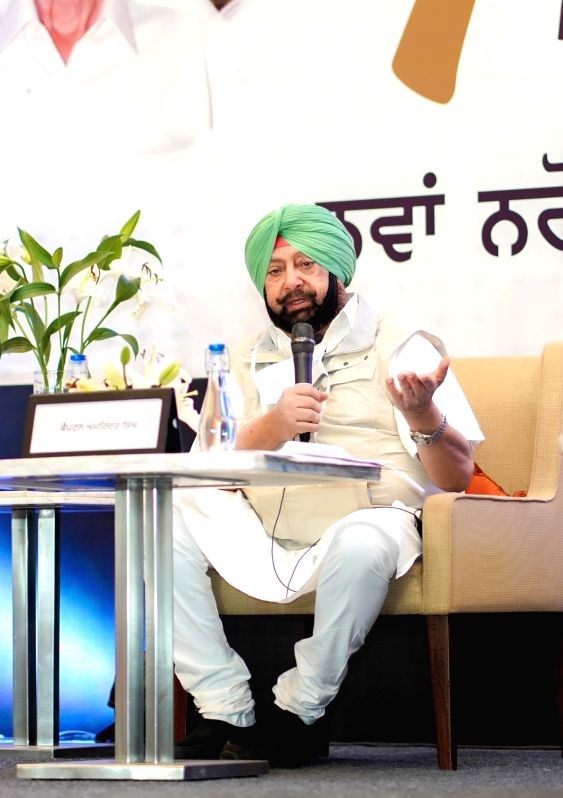 Punjab Chief Minister Amarinder Singh addresses media on the achievements of the Punjab Government during the last 4 years, in Chandigarh on March 18, 2021. (IANS File Photo)