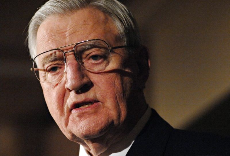 In this Friday, Jan. 19, 2007, file photo, former Vice President Walter Mondale speaks at a reception in his honor at the Carter Presidential Conference at the University of Georgia, in Athens, Ga. Mondale, a liberal icon who lost the most lopsided presidential election after bluntly telling voters to expect a tax increase if he won, died on April 19, 2021. He was 93. (AP File Photo)