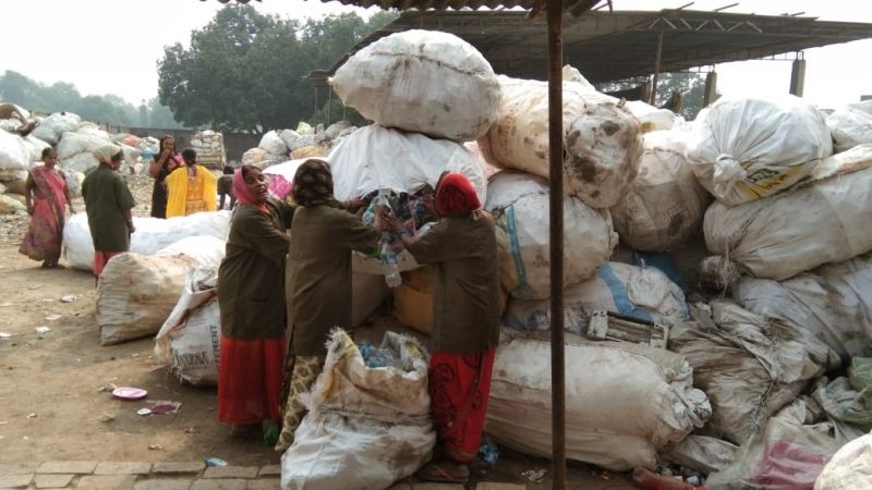 Garbage bank opened in Varanasi, to fill people's pockets with money.  (IANS Photo)