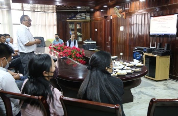 K Hokishe Assumi, Director, Industries & Commerce launching the State official website for PM FME scheme on April 20.