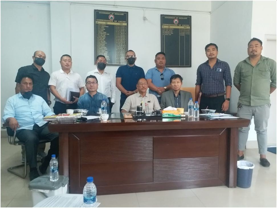 Advisor for Excise, Sericulture & Minority Affairs, Commissioner & Secretary of Excise Department, Departmental officers and DNSU members after the meeting on April 26.