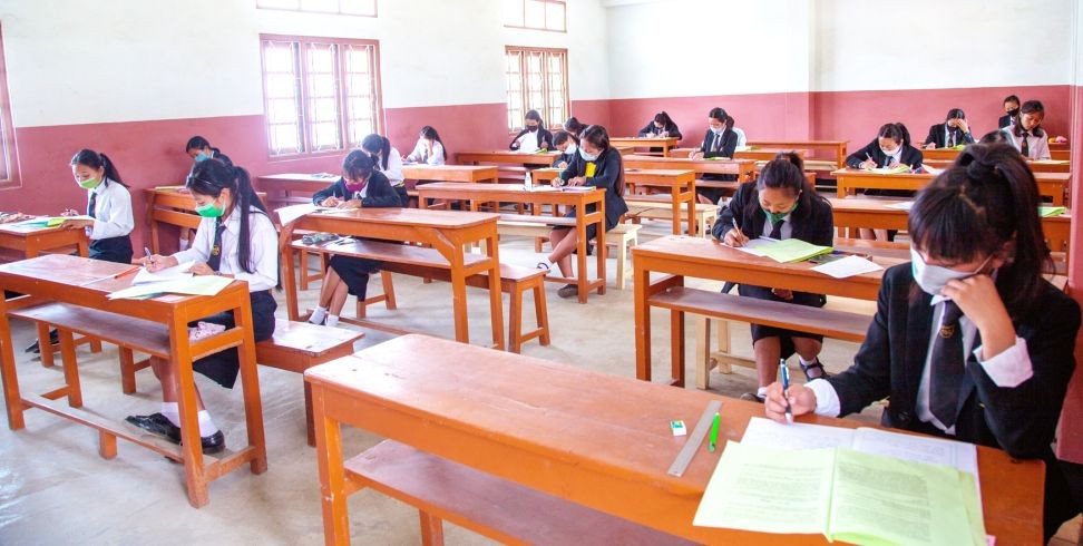 Students in Tuensang appearing the HSSLC exam which began on April 6. (Morung Photo by Moses Hongang)