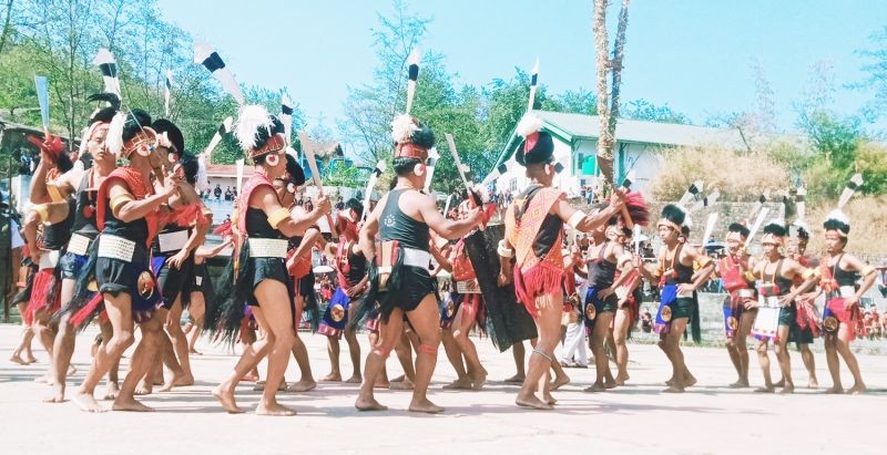 Colourful cultural performances from Longchang unit, Tobu unit, Aboi unit, Chen unit, Wakching unit and Mon circle during the Aoleang celebration at The Naga Heritage Village, Kisama on April 3.