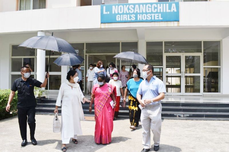 NVWA President Kaisa Rio and her team visiting girls hostel at CISHR accompanied by CISHR Director, Dr Sedevi on April 13. (DIPR Photo)