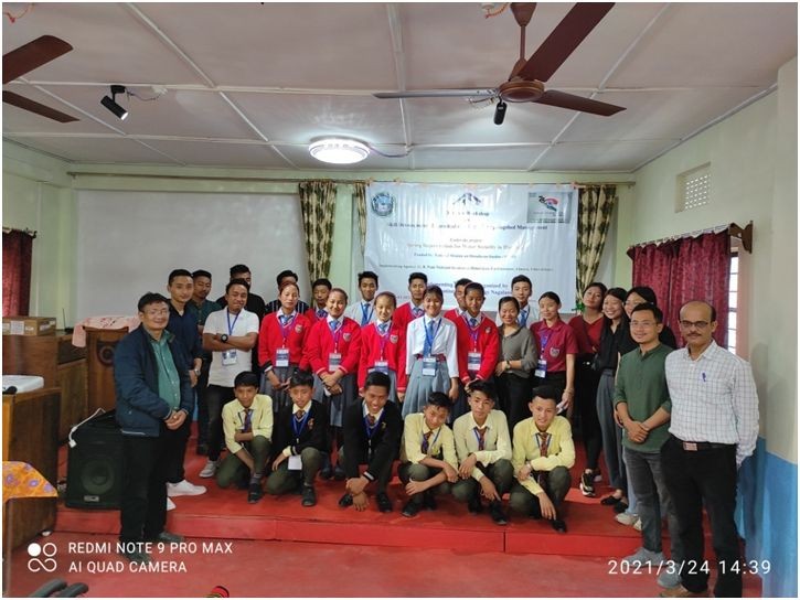 Students of Loyala Higher Secondary School along with resource persons after the training on March 24.