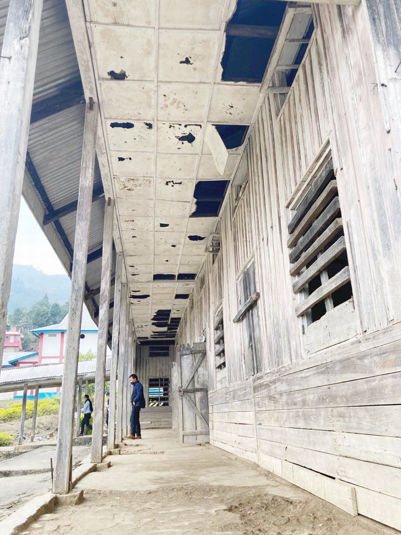 The GHSS in Wokha town, which was constructed in 1968 is in a state of disrepair. (Photo Courtesy: LSU)