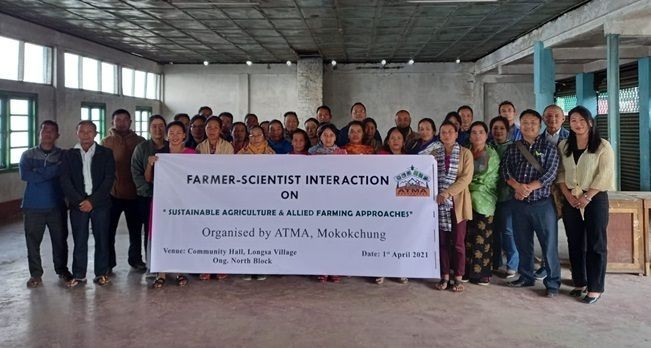 Farmer participants and others during the farmer-scientist interaction programme at Longsa village under Ongpangkong north block on April 1. (Photo Courtesy: ATMA Mokokchung)