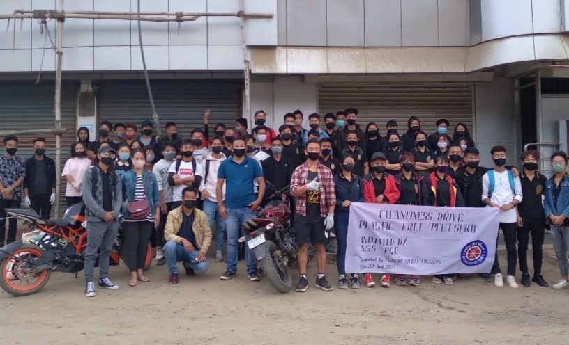 NSS Pfutsero College during cleanliness drive on April 22.