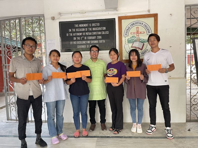 Winners of the quiz and photography competition organised by the Patkai MMC department on March 27.