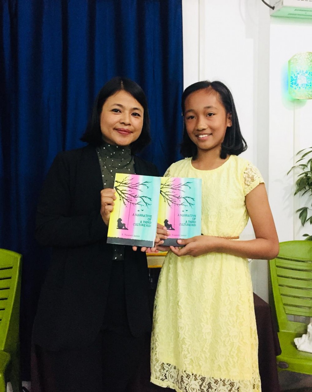 S. Yusenti Jamir (R) and Sashila (L) at the release of her book on February 17.