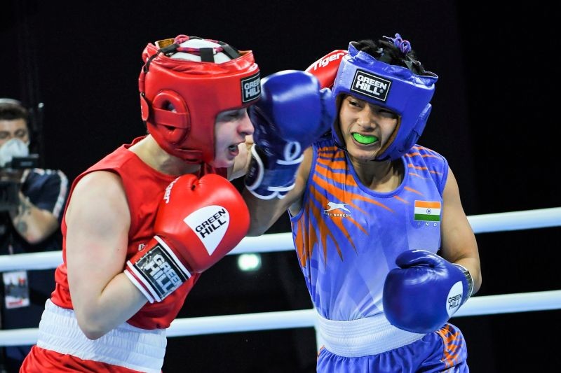 Poland: India’s Babyrojisana Chanu during a fight with European Youth Champion Alexas Kubicka at the AIBA Youth Men’s and Women’s World Boxing Championships in Kielce, Poland. (PTI Photo