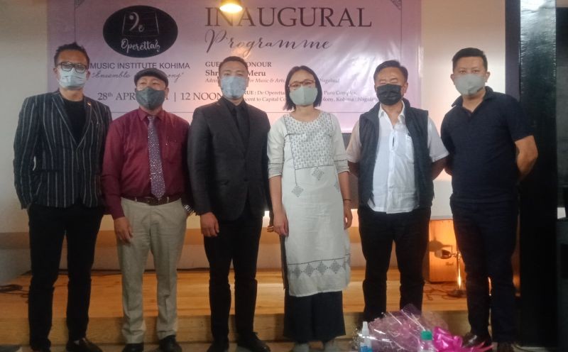 Theja Meru and others during the inauguration of De Operettas Music Institute in Kohima on April 28. (Morung Photo)