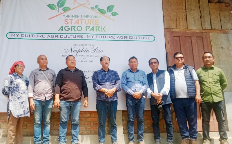 Chief Minister Neiphiu Rio and others during the inauguration of Yahweh Empower Stature (YES) Agro Park in Gariphema village held on April 15.  (Morung Photo)