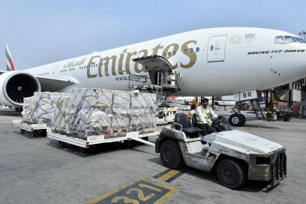 **EDS: TWITTER IMAGE POSTED BY @MEAIndia ON FRIDAY, MAY 7, 2021** New Delhi: Shipment of 53 ventilators from Denmark. (PTI Photo)