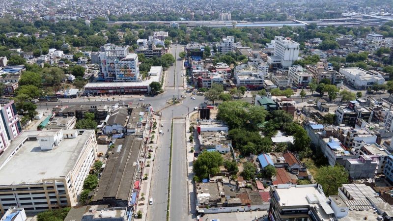 A Deserted view of the city during COVID-induced lockdown in Prayagraj on May 09, 2021. (PTI Photo)