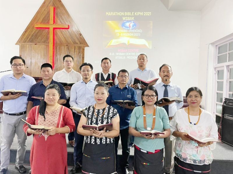 Participants of the WSBAK Bible reading marathon on the last day of the programme at WSBAK Centre Church, Akuvuto on May 8.