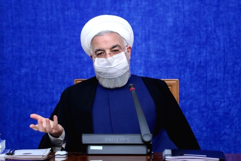 Iranian President Hassan Rouhani speaks during a Government Economic Staff meeting.(IANS Photo)