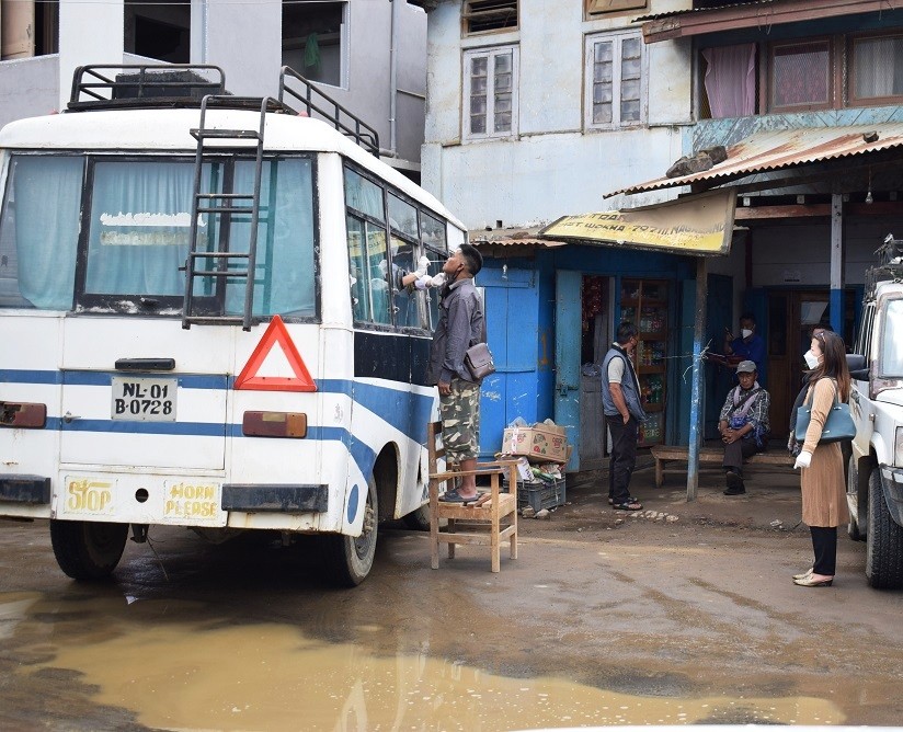 Medical team conducting random sample testing in Wokha on May 12. (DIPR Photo)