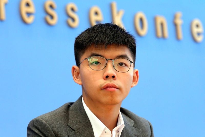 Hong Kong student activist and general secretary of the anti-government party Demosisto Joshua Wong answers questions from journalists about the situation in Hong Kong at the Federal Press Conference. (IANS Photo)