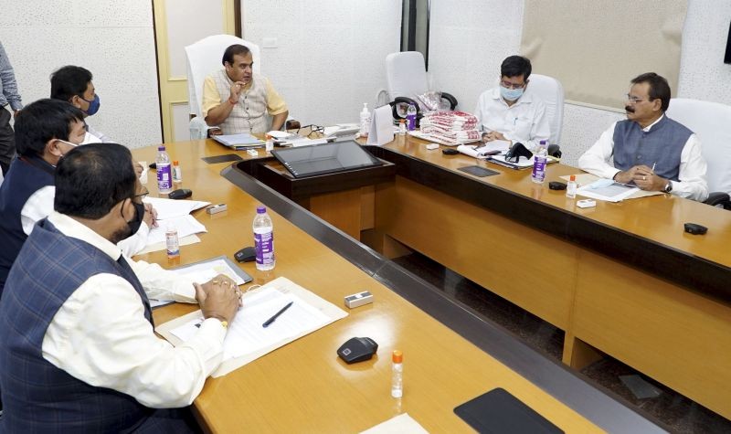 Assam Chief Minister Himanta Biswa Sarma holds first cabinet meeting after forming the new government in the state, in Guwahati on May 11, 2021. (PTI Photo)