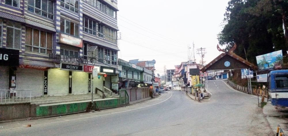 Nagaland’s state capital Kohima wears a deserted look on May 9. The seven-day restriction on movement and activities entered the fifth day on Sunday. (Morung Photo)