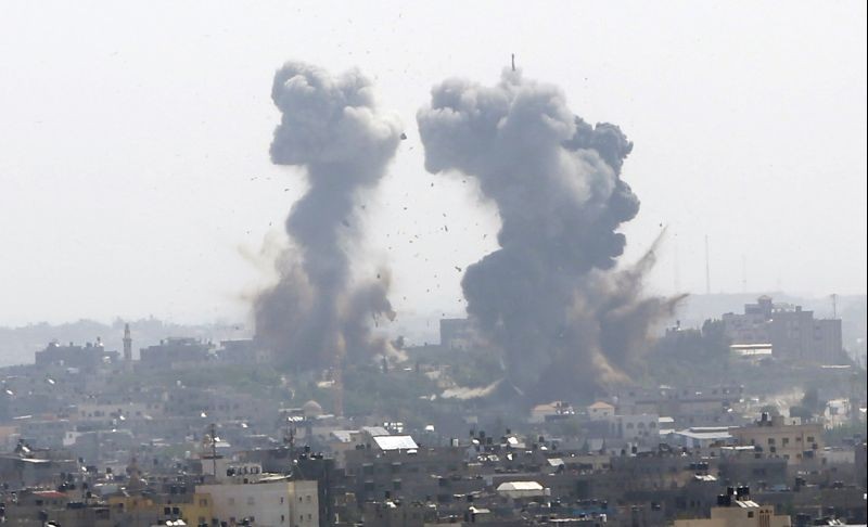 Smoke rises after an Israeli forces strike in Gaza in Gaza City on May 11, 2021. (AP/PTI Photo)