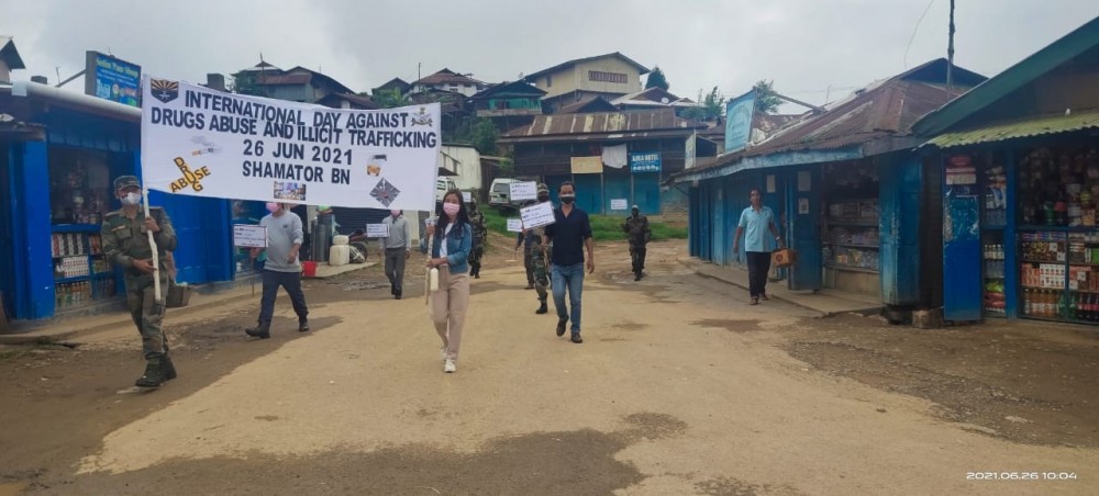 Observance of International Day Against Drug Abuse & Illegal Trafficking by Shamator Battalion of Assam Rifles on June 26. (Photo: PRO, HQ IGAR-N)