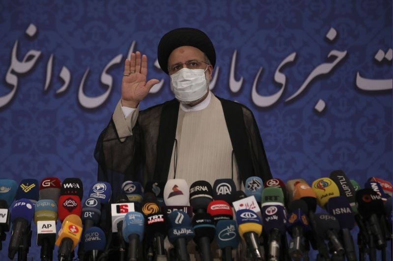 Iran's new President-elect Ebrahim Raisi speaks during a press conference in Tehran, Iran on June 21, 2021. (AP/PTI Photo)