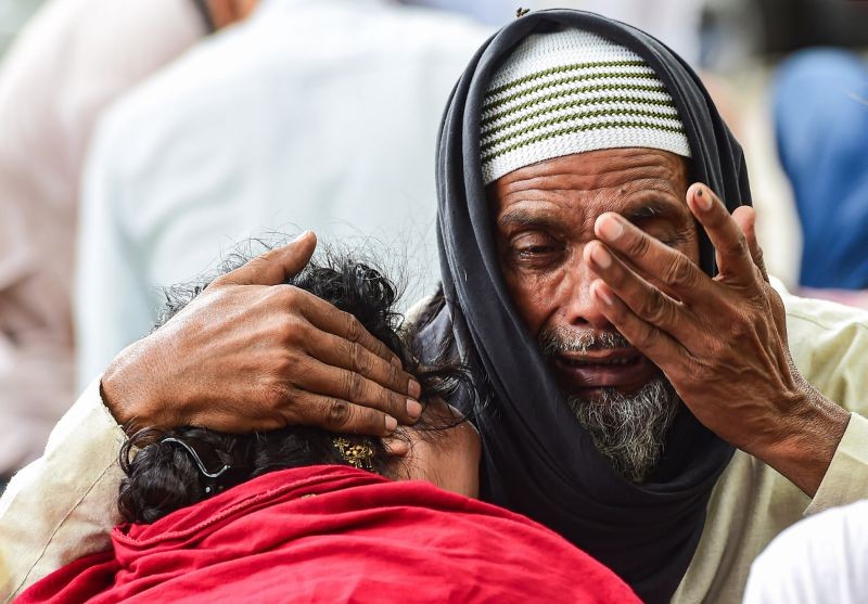 Relatives mourn the death of a Covid-19, outside a hospital, in New Delhi on May 29, 2021. (PTI Photo)