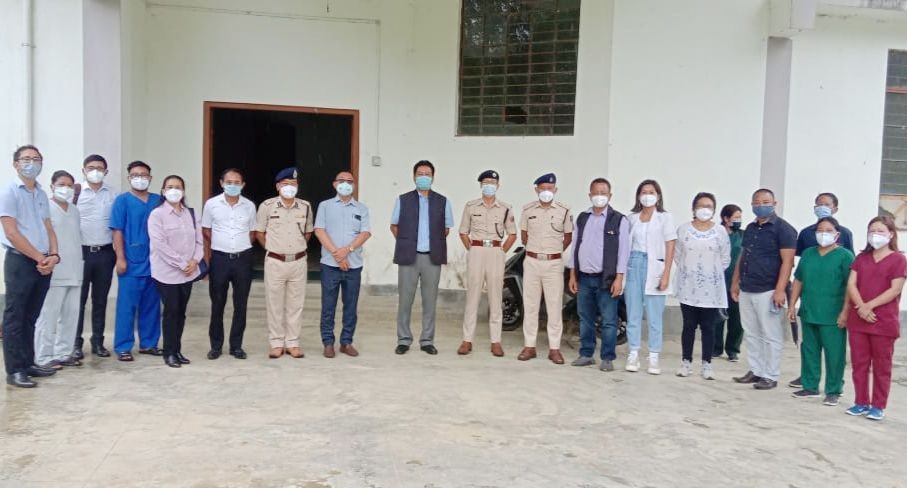 Minister S Pangnyu Phom with others held a COVID-19 review meeting with the District Tasks Force, civil societies and churches at DC's office complex, Longleng on June 19. (DIPR Photo)