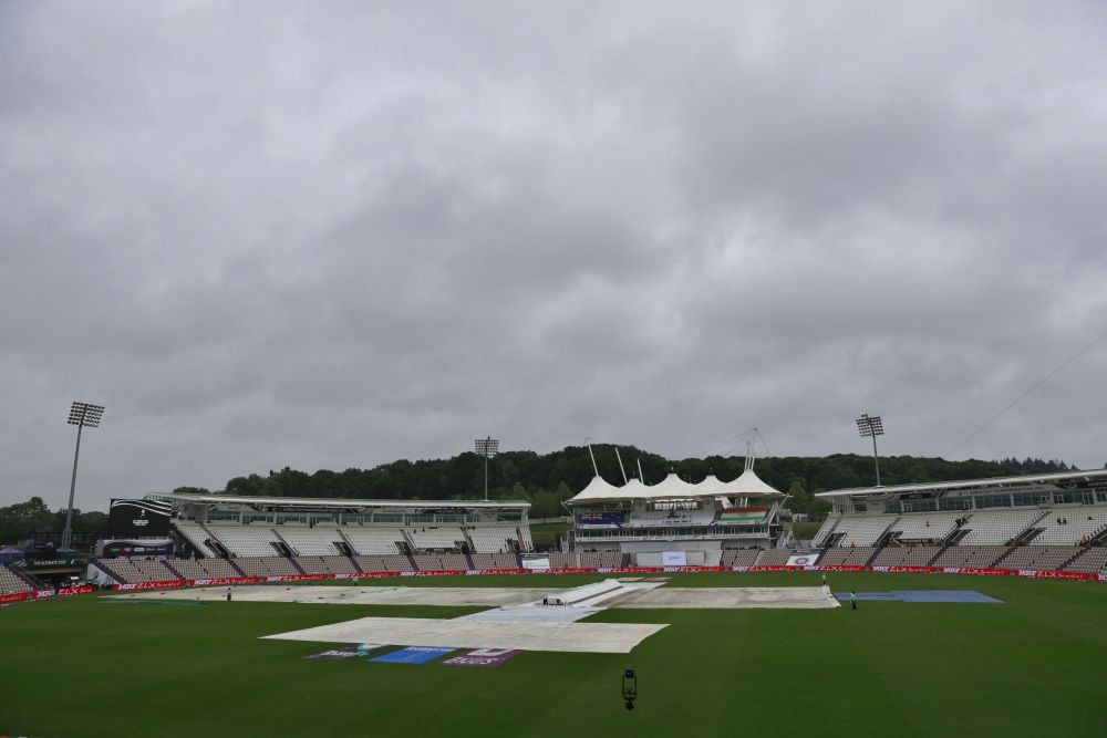 Southampton: Clouds loom over the Rose Bowl as rain delayed start of the fourth day of the World Test Championship final cricket match between New Zealand and India, in Southampton, England, Monday, June 21, 2021. AP/PTI